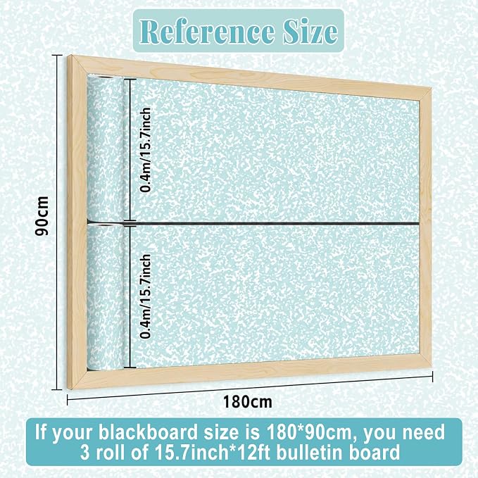 Green Composition Bulletin Board Roll Non-Woven Fabric Poster 15.7" x12ft