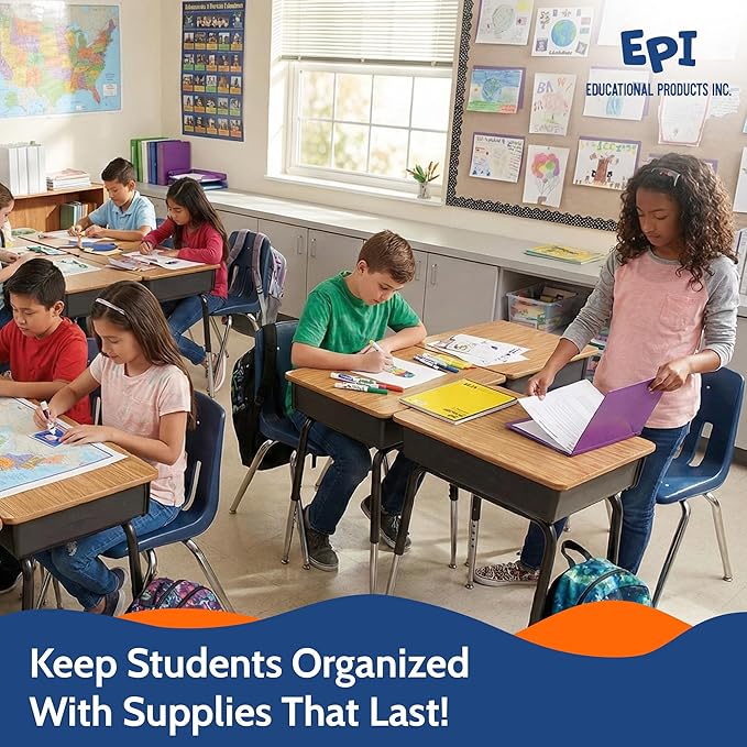 EPI Essentials Back to School Supplies for Kids – 74 Items in Kit – Kindergarten to 5th Grade School Supply Packs – Wide-Ruled Bundle with Composition Notebooks – Suitable for Homeschooling