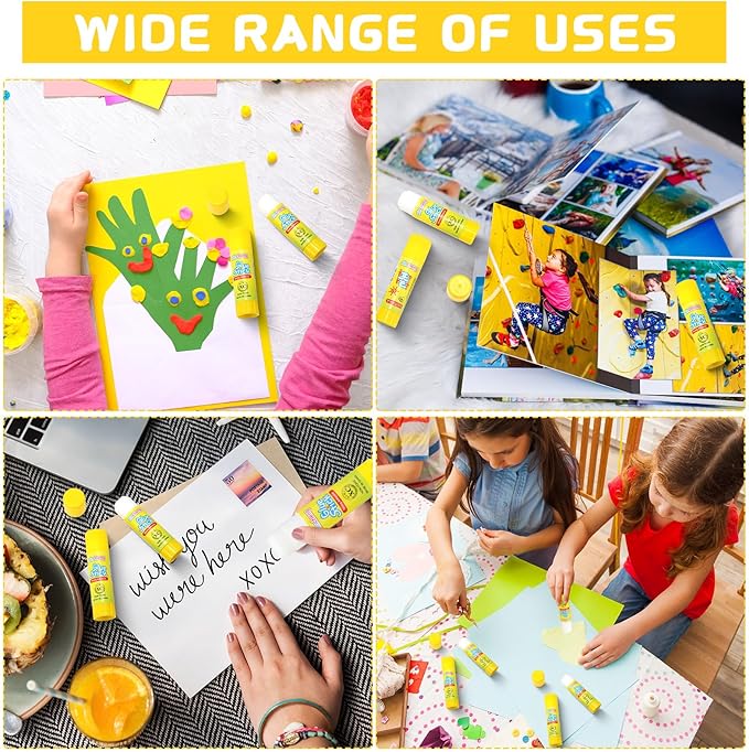 100 Pcs White Glue Stick Bulk 0.53 Ounce Washable Glue Stick for Crafts Home School Classroom Students Teachers Employees Scrapbooking Crafting Supplies