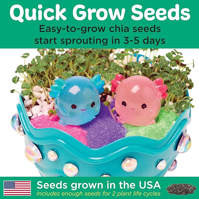 Creativity for Kids Mini Garden: Axolotl Terrarium - STEM Science Kit for Kids, Axolotl Arts and Crafts for Kids, Kids Gifts | Spring Gifts & DIY Girls Toys (Ages 6+)