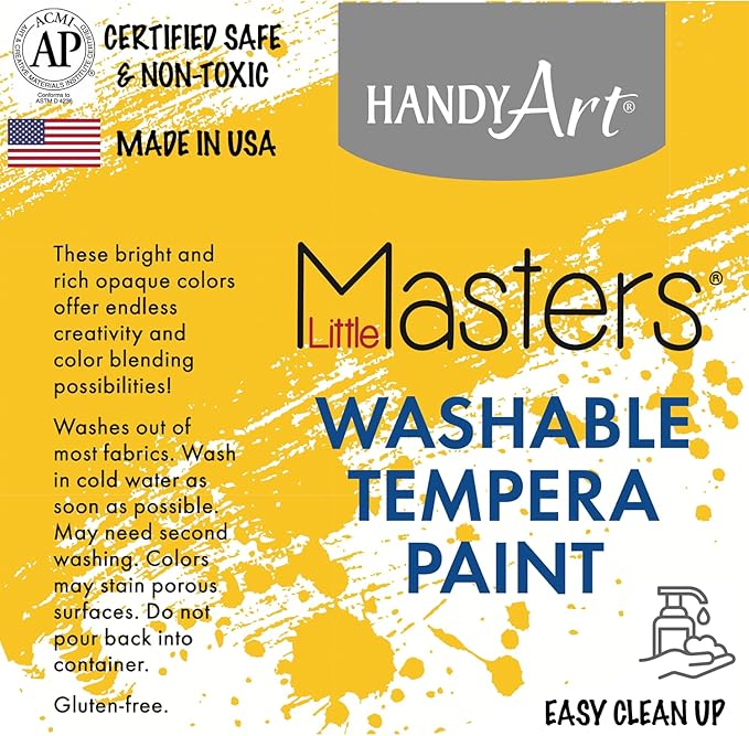 Handy Art Little Masters Washable Tempera Paint, Light Purple, Gallon 128 oz Bottle, Bright & Mixable, High Opacity, Washable Colors for Classroom, Students, Kids, Safe & Non-Toxic, Made in USA