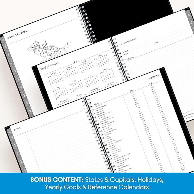 Blue Sky Weekly and Monthly Academic Year Planner Calendar, July - June, 8" x 10.875", Flexible Cover, Wirebound, Laminated Tabs, Pound (Dainian- 2026/2027, 8" x 10.875")