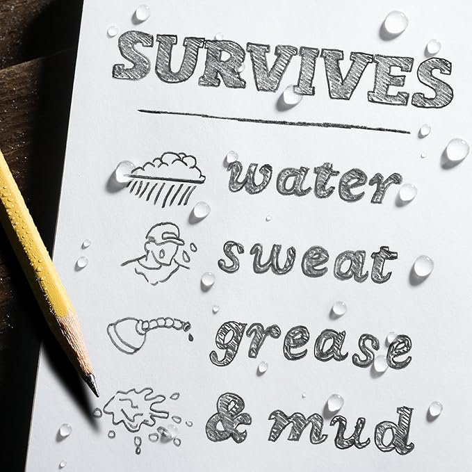 Rite In The Rain Weatherproof Stapled Notebook, 4.625" x 7", Yellow Cover, Metric Field Pattern, 3 Pack (No. 361FX)