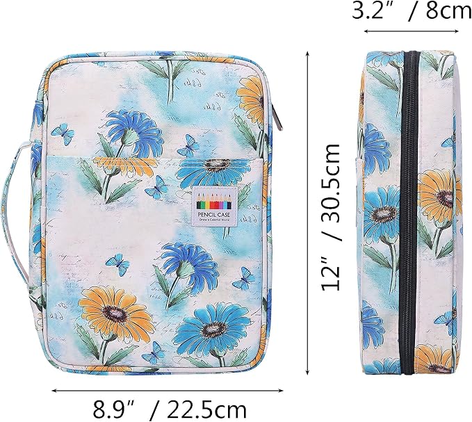 JAKAGO 220 Slots Colored Pencil Case Large Capacity Pen Holder | Zipper Organizer Bag for Marker Highlighter Storage Case for Artist Painter Office Sketch Travel Supplies