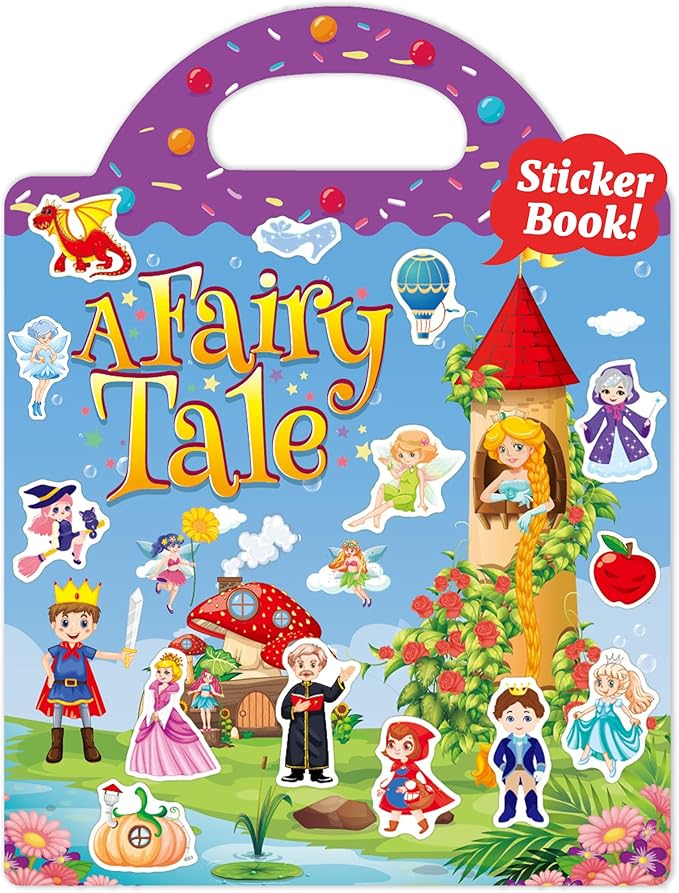 Benresive Reusable Sticker Book for Toddlers, Travel Stickers for Kids, Toddler Crafts Activities Toys, Birthday Gifts for Boys & Girls - Fairy