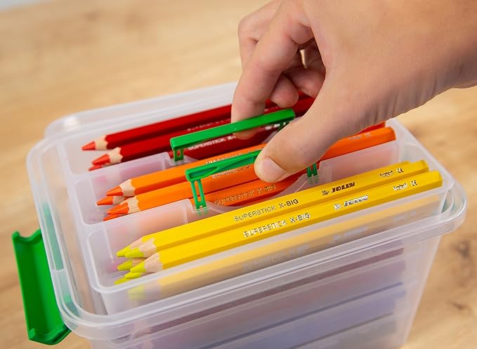 Jolly X-Big Jumbo Colored Pencils Kindergarten Tote; Set of 96, Perfect for Special Needs, Art Therapy, Preschool and Early Learners