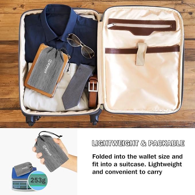 ZOMAKE Lightweight Packable Backpack, 18L Small Foldable Daypack for Hiking | Water Resistant Collapsible Backpacks for Women Men, Everyday Carry, Multi Compartment Storage, Adjustable Strap(Medium Grey)