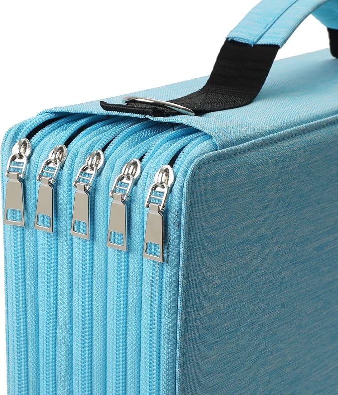 600-Slot Colored Pencil Case, 5-Layer Zipper with Shoulder strap and Handle | Organizer Bag for Pencil Storage Case for Artist Painter Office Sketch Travel Supplies