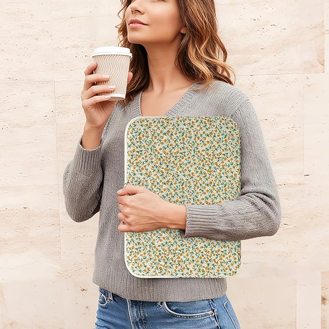 Puffy Laptop Sleeve 13-15.6 Inch Cute Quilted Laptop Protective Case Padded Floral Computer Sleeve for MacBook (B-Yellow, 13 Inch)