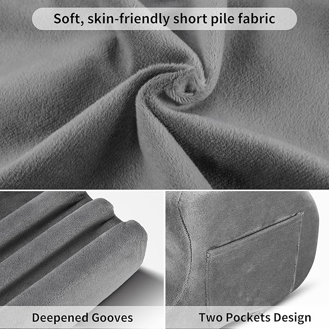 CreaDream Tablet Pillow Stand, Tablet Holder for Bed, Lap with 3 Viewing Angles, Pocket, Stylus Mount, Pillow Pad Compatible with 4-13" Tablets, iPad Pro 13 11 Air, Kindle, Galaxy Tab