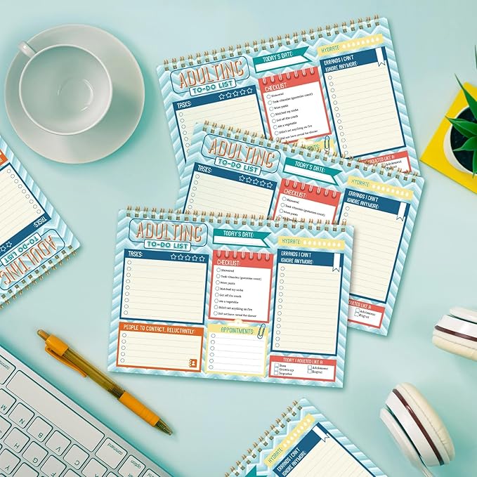 Glenmal 6 Pack to Do List Notepad Undated to Do List Notebook Daily Planner Notepad 180 Sheets for Adult Student Office School Home Supplies 7.8 x 5.2 Inch(Lively,Lively Color)