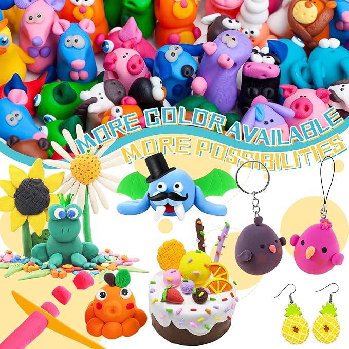 Air Dry Clay 24 Colors,Magic Clay Modeling Clay,DIY Molding Magic Clay