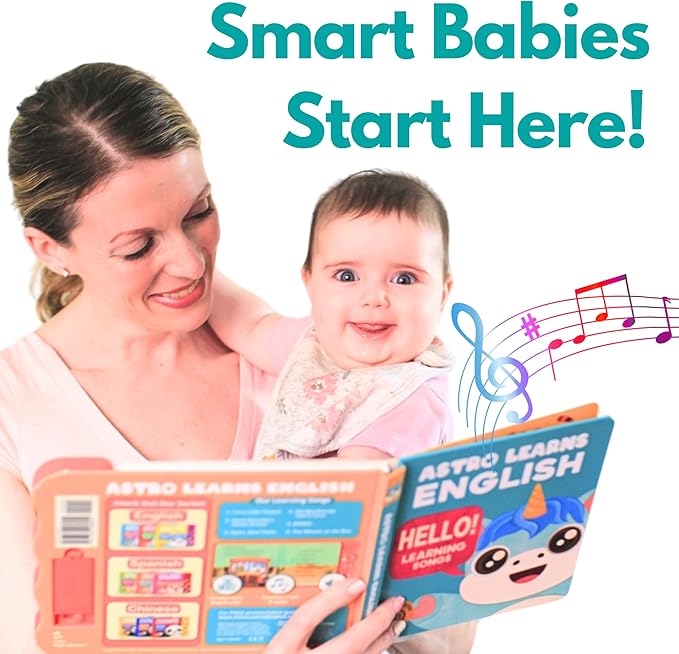Astro Learns English Learning Songs — Musical Toys & Interactive Sound Board Books for Toddlers 1-3, Singing & Nursery Rhymes for Babies, Educational Talking Musical Toy, Sing Along Songs