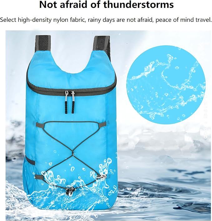 levayhill 16L Lightweight Foldable Hiking-Backpack Small Packable-Daypack For Travel,Ultralight Water-Resistant Gym Bag Men Women Easy Carry-on (Blue)