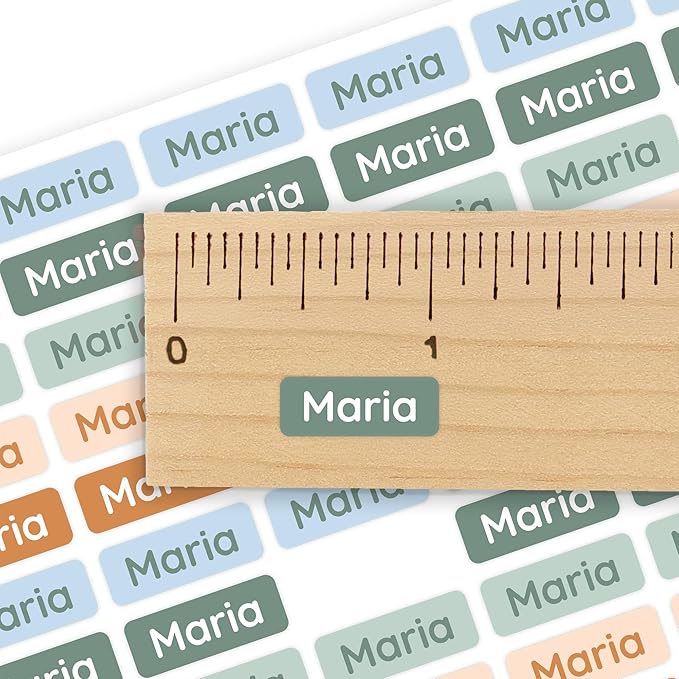 Mini Name Labels (175) - Custom Personalized Name Labels for Labeling Tiny Items, Washer and Dryer-Safe Waterproof Labels for Daycare, Preschool, and School - Leopard