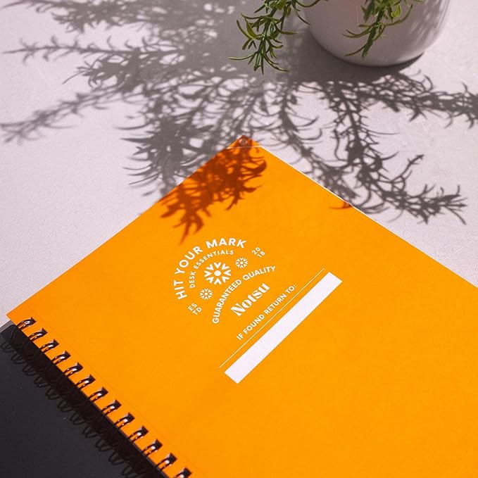Notsu Dot Grid Notebook 2pk | Minimalist Bullet Dotted Journal, 100 Pages, Thick Paper 120 gsm, A5 Size 5.8" x 8.3", Black