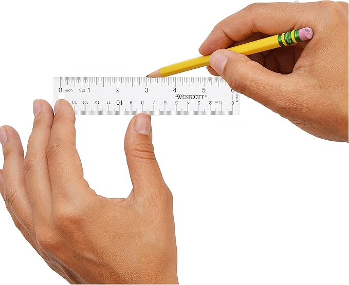 Westcott 10561 Acrylic Clear Ruler, 6 in (Pack of 5)