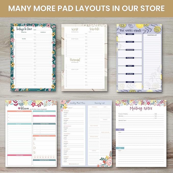 bloom daily planners Double Sided Daily To Do List Planning Pad - 80 Tear Off Sheets for Work, Home or Office Organization (Teal) - 6" x 9"