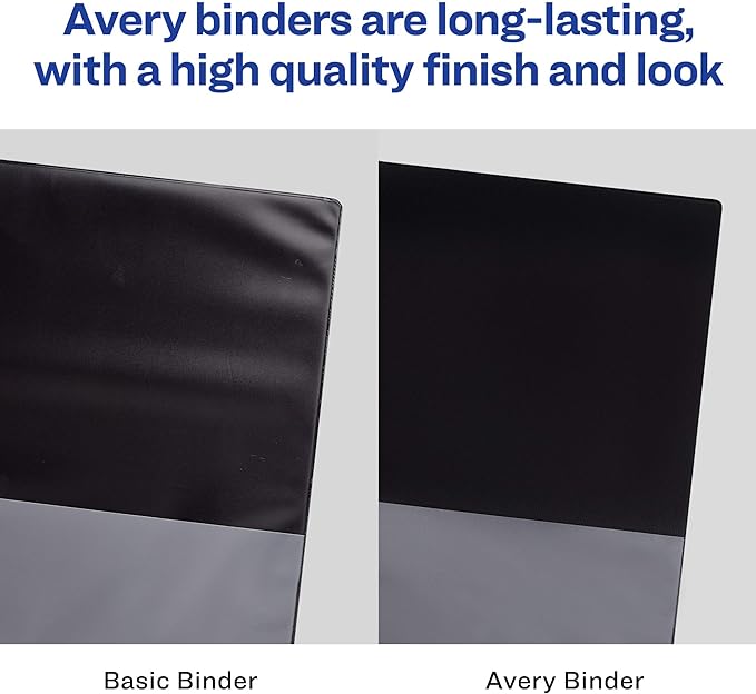 Avery Heavy-Duty View 3 Ring Binder, 1.5 Inch EZD Rings, Great for Portfolios, Office, School Notebooks, and More, 1 Mint Binder (79271) (Pack of 2)