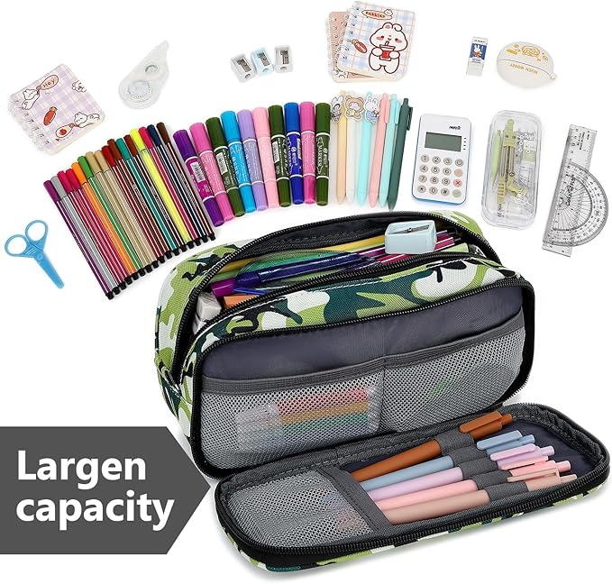 Mountain guest Pencil Cases for kids, Large Capacity Pencil Pouch, Office College School Marker Organizer Case pen for Men Women Adult Teens