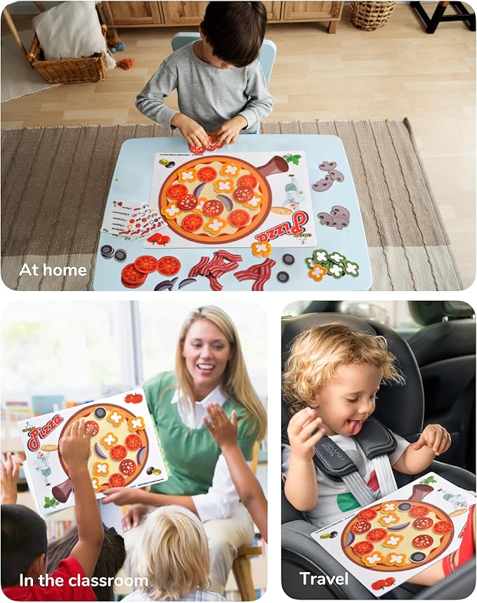 CHEFAN Pizza Counting Toddler Toys, Toddler Number Learning Toys, Preschool Math Games, Manipulatives for Preschool (Pack of 2)