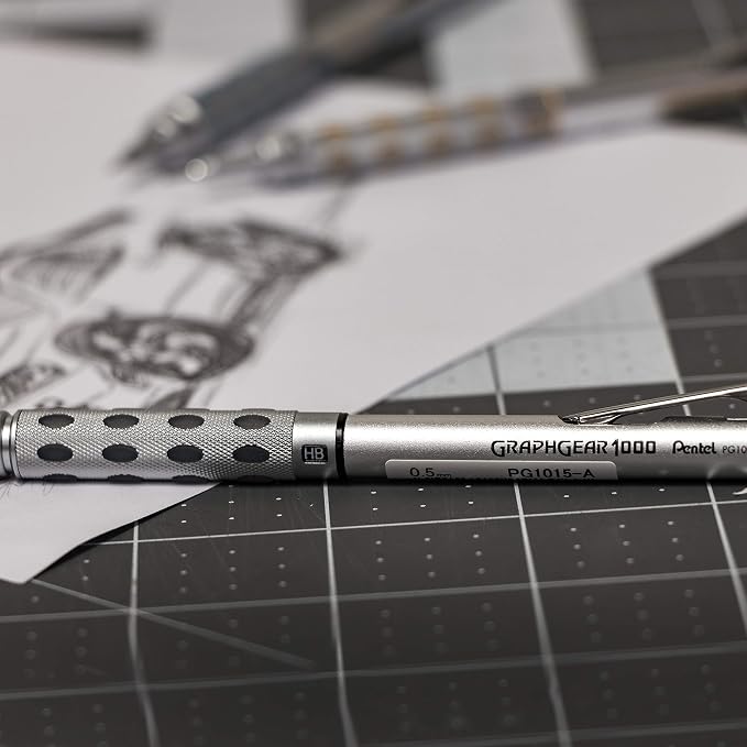 Pentel GraphGear 1000 Mechanical Pencil, (0.5mm) Point Size, Black Barrel, 1 Each (PG1015A)