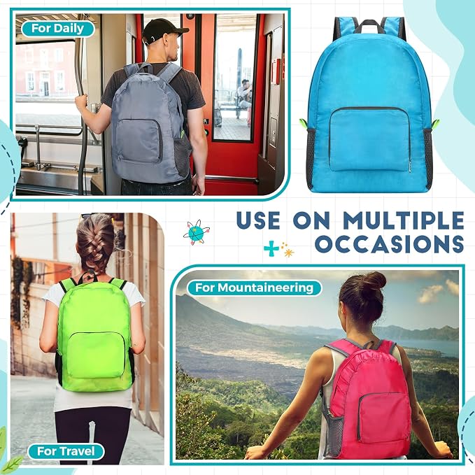 Jexine 10 Pcs Backpacks Bulk 16.5 Inches Lightweight Travel,Multicolor | Basic Book Bags for School Outdoor, Foldable Storage, Ideal Students Adults Commuters, Bulk Backpack Set for Teams