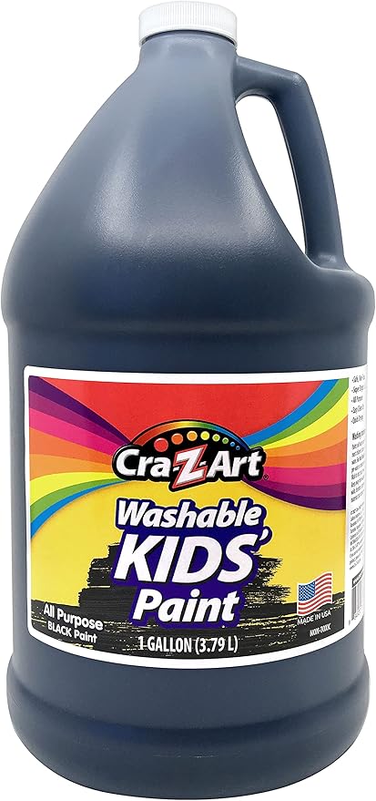 Cra-Z-Art Kids Washable Tempera Poster Paint Non-Toxic Art Supplies - Black - 1 Gallon
