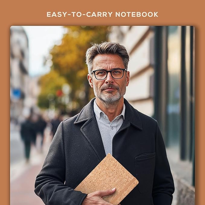 BEECHMORE BOOKS A5 Dotted Journal – 160gsm Thick Paper No-Bleed Bullet Notebook – Hardcover Dot Grid Logbook with Presentation Gift Box – Vegan Leather Sketchbook for Artists & Professionals