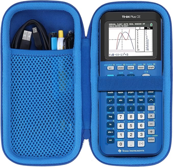 Lebakort Hard Case Compatible with Texas Instruments TI-84 Plus CE/TI-84 Plus/TI-84 Evo/TI-Nspire CX II CAS/TI-Nspire CX II/TI-83 Plus/TI-89 Titanium/TI-85/TI-86 Color Graphing Calculator (Blue Case)