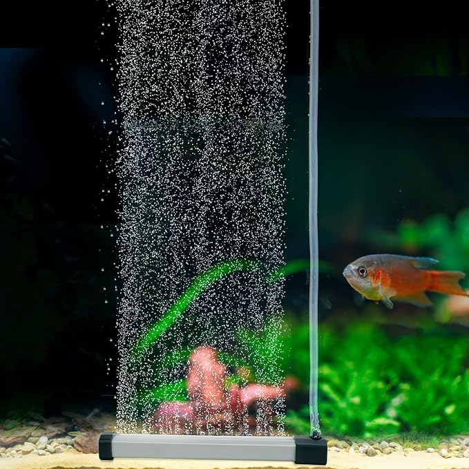 hygger Aquarium Bubble Strip, Nano Air Bubble Curtain Wall Aquarium Air Stone Kit, Quiet High Dissolved Oxygen Diffuser Fish Tank Bubbler Decorations for Freshwater Saltwater (5.9 Inch)