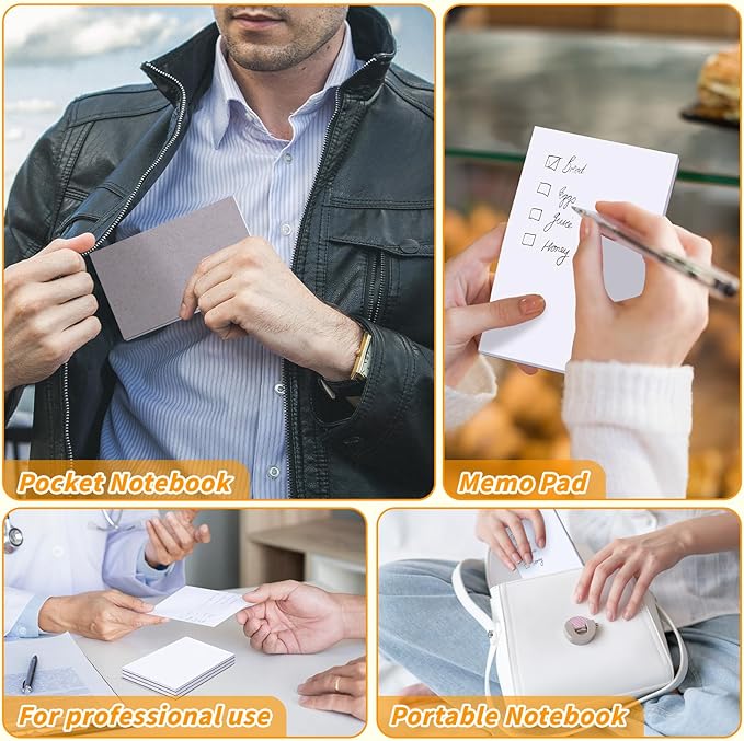 Note Pads 3x5, 36 Pack Small NotePads, Server NotePads, Scratch Pads 3x5, Memo Pads White Paper, 50 Sheets per Blank Note Pads 3 x 5, Mini Writing Pads Pocket Notepads for Office School Home Supplies