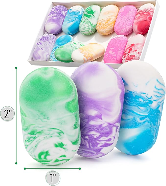 Mr. Pen- Marble Pencil Erasers, 12 Pack, 1" x 2", Soft Rubber Marble Pencil Erasers for School, Office, Art Sketching, Homework, Exams, Clean Smudge-Free Correction