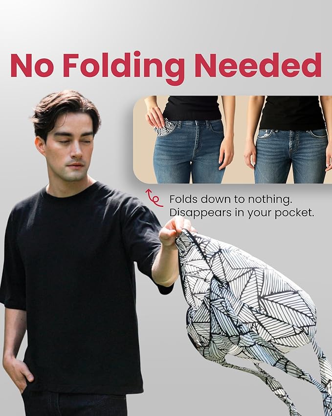 Nanobag Daypack - Ultralight 16L Foldable Travel & Hiking Backpack, Reusable, Packable, Collapsible Bag for Men & Women (Stars)