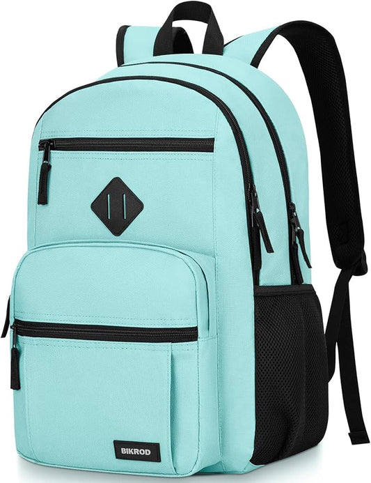 BIKROD Backpack for Girls Women, School Backpack for Teen Boys, Lightweight Casual High School Bookbag, Daily-use Travel Laptop Backpack Fits 15.6 Inch Notebook