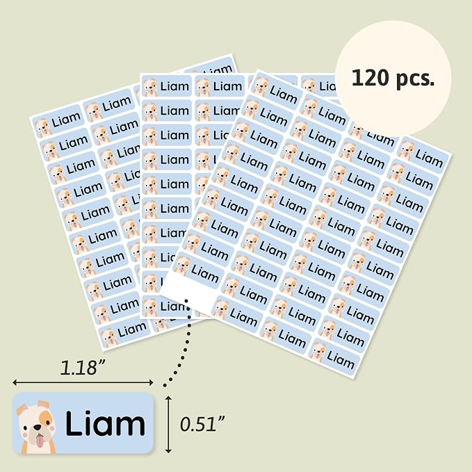 Iron-On Name Labels & Clothing Labels for Nursing Home (120) – Iron On Name Tags & Name Labels for Clothing & Clothes, School & Daycare – Waterproof - Pets