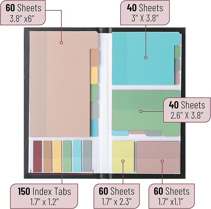 Mr. Pen- Transparent Sticky Notes Set, 410 Pack, Transparent Sticky Notes Tabs with Black Fineliner Pen for Bible Study, Office, School, Planning, Journaling & Organization