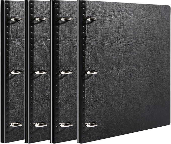 WOT I 4-Pack Telescoping 3 Ring Binder(0.75"), Expandable Flexible Binder - Patented Design for Easy Portability, Holds 8.5"x11" Paper, for School, Office&Home Organization, Black