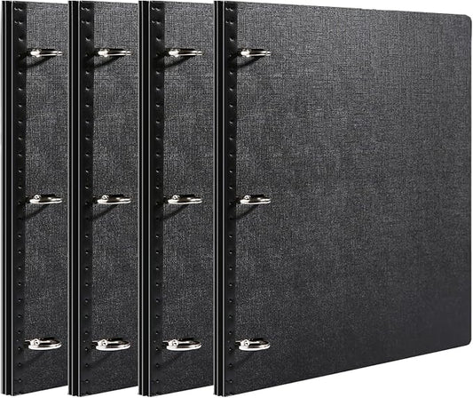 WOT I 4-Pack Telescoping 3 Ring Binder(0.75"), Expandable Flexible Binder - Patented Design for Easy Portability, Holds 8.5"x11" Paper, for School, Office&Home Organization, Black