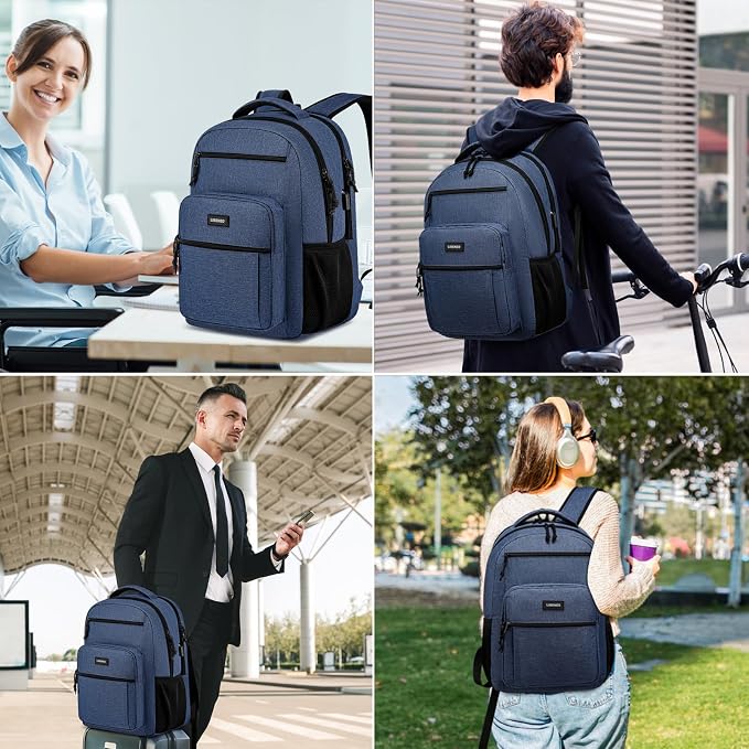 Backpack for Boys Mens, Sturdy Ergonomic Backpack for High School College | 15.6 Inch Bookbag with Laptop Compartments for School, Work Travel, Blue