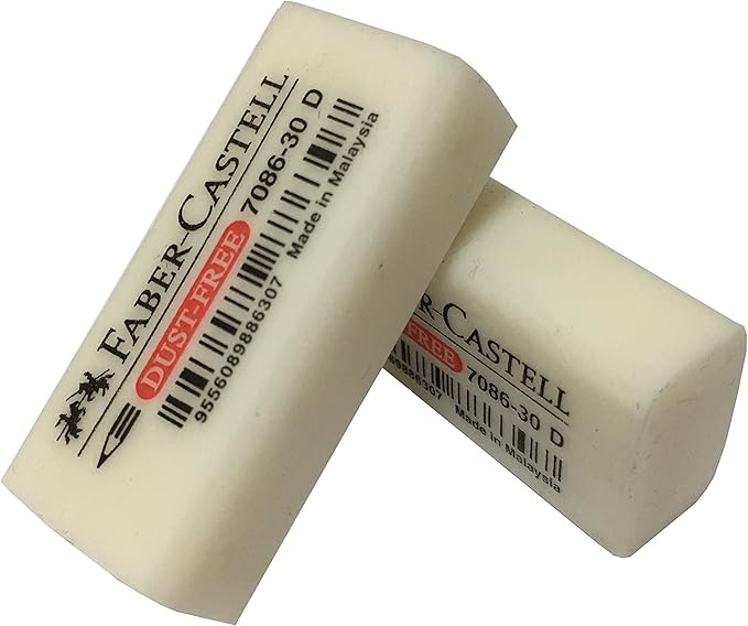 Faber-Castell Pencil Eraser, Extra Soft, Dust Free, Clean Erasing, Excellent, Minimal Crumbling, Pack of 5 (4 x 1.9 x 1.2 cm)