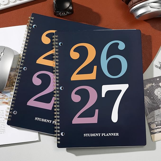 Student Planner 2026-2027 - Academic Student Planner 2026-2027, Aug. 2026 - Jun. 2027, 8.5'' x 11'', School Planners with Stickers, Week's Goals, Tabs and 3-Hole Punched