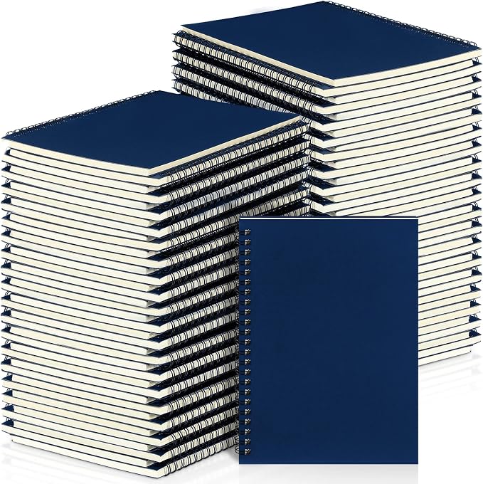 Yahenda 54 Pcs Spiral Notebooks, 1 Subject, Wide Ruled, Deep Blue