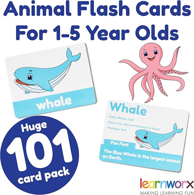 Animal Flash Cards for Toddlers & Kids – Animal ABC Flashcards – Animal Alphabet - 101 Toddler Flashcards – Preschool Flash Card for Kids – Farm, Sea, Jungle, Forest & Birds - Ages 2 3 4 and 5