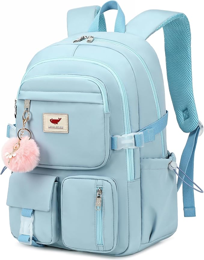 LXYGD Laptop Backpack 15.6 Inch Kids Elementary Middle High School Bag College Backpacks Anti Theft Travel Back Pack Large Bookbags for Teens Girls Women Students (Blue)