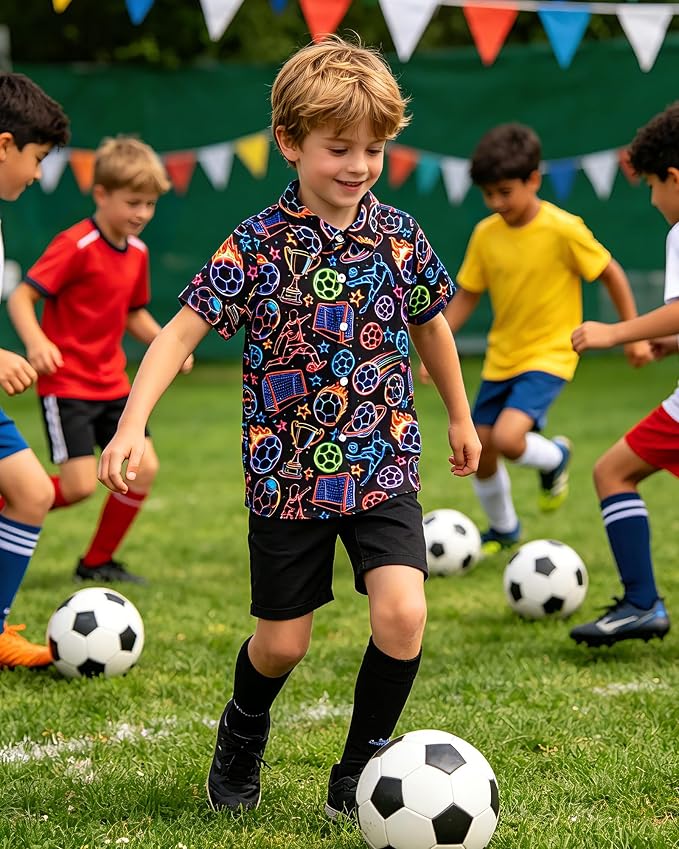 Enlifety 2-10T Kids Hawaiian Shirt Boys Short Sleeve Button Down Shirts Hawaii Summer Casual Blouse