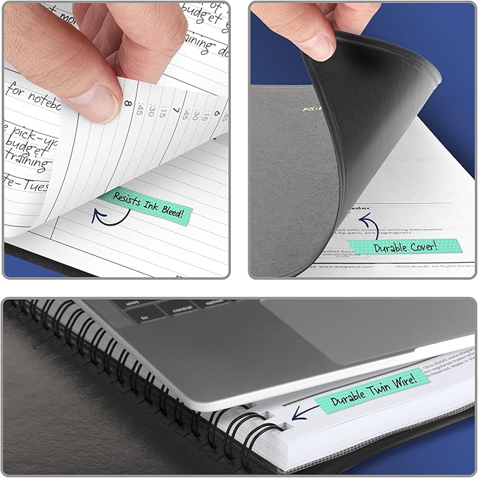 AT-A-GLANCE Planner 2026-2027 Weekly Academic 14-Month July-August, Quarter-Hourly Appointment Book, 8-1/4" x 11", Black (7095705)