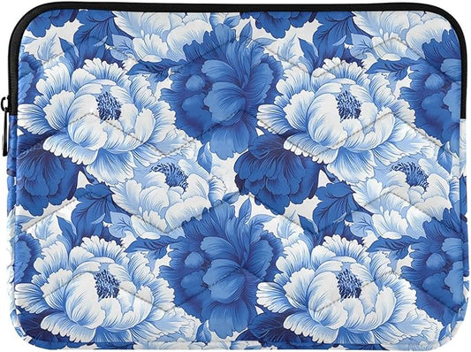 Laptop Sleeve Case with Floral Print, Padded Protective Computer Sleeve Bag for 13-16 Inch Laptops, Lightweight Waterproof Notebook Pouch for Men and Women (15.7x11.8inch)