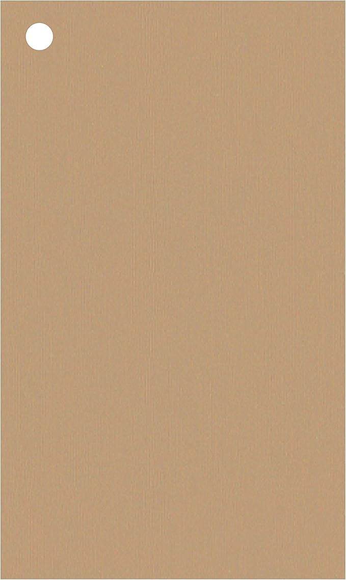 Colonial Cards: 150 Color Cardstock 3" x 5" Index Cards, Unruled with Corner 1-Hole Punched and 4 Binder Rings, Kraft