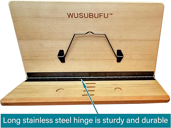 Book Holder for Reading, Book Holder, Book Stand for Desk, Lightweight Bookstand, Highly Elastic Stainless Steel Page Clip (16.14 x 10 Inch)